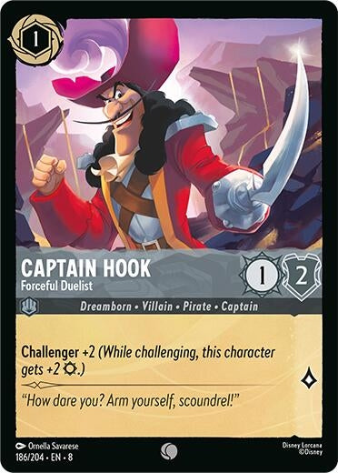 Image for Captain Hook - Forceful Duelist (186/204) (8) - Disney Lorcana