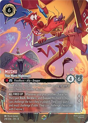 Image for Mushu - Your Worst Nightmare (Enchanted) (218/204) (8) - Disney Lorcana