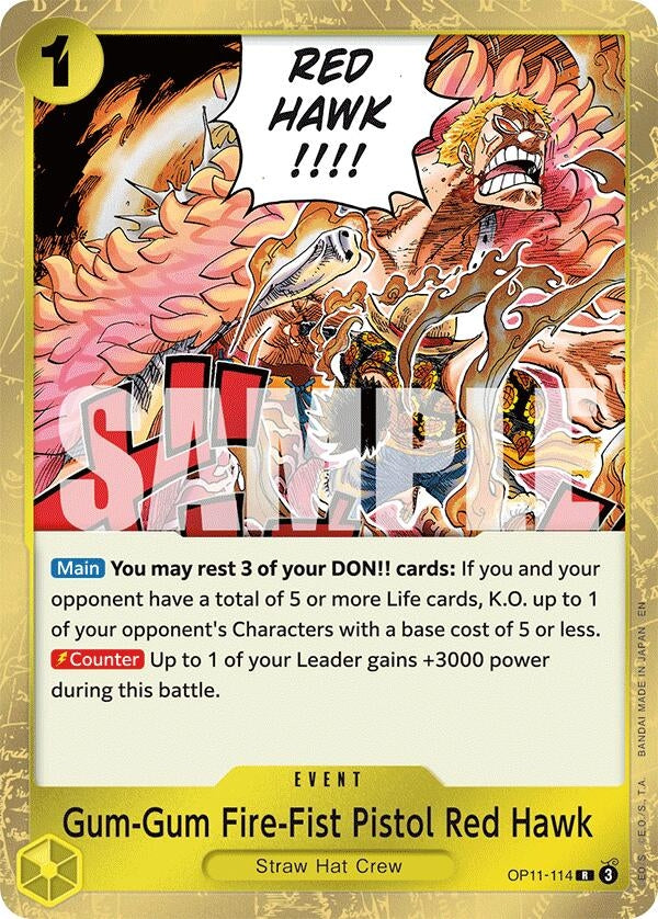 Image for Gum-Gum Fire-Fist Pistol Red Hawk (OP11-114) (OP11) - One Piece Card Game