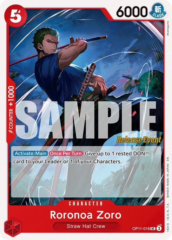 Image for Roronoa Zoro (OP11-016) (OP11 RE) - One Piece Card Game