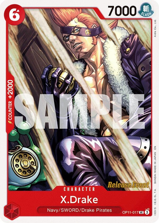 Image for X.Drake (OP11-017) (OP11 RE) - One Piece Card Game