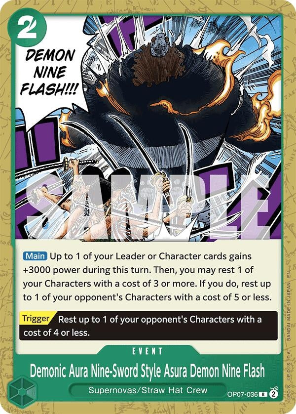 Image for Demonic Aura Nine-Sword Style Asura Demon Nine Flash (Reprint) (OP07-036) (ST-24) - One Piece Card Game