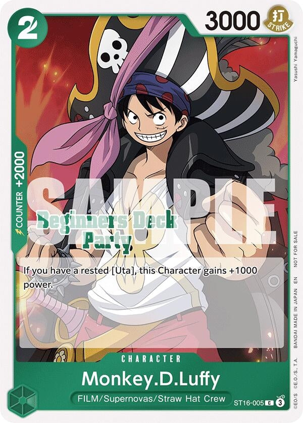 Image for Monkey.D.Luffy (Beginners Deck Party [ST-23] - [ST-28] Participation Pack) (ST16-005) (OP-PR) - One Piece Card Game