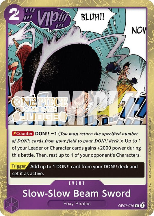 Image for Slow-Slow Beam Sword (Judge Pack Vol. 6) (OP07-076) (OP-PR) - One Piece Card Game