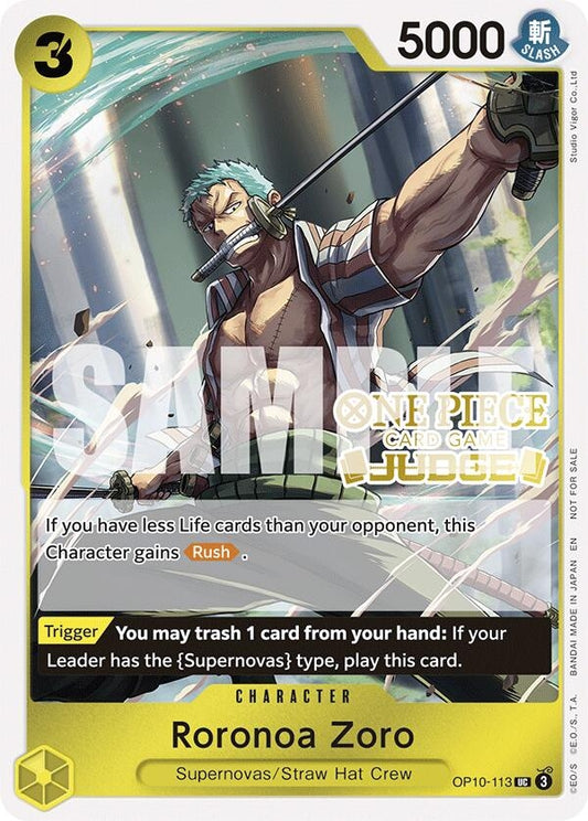 Image for Roronoa Zoro (Judge Pack Vol. 6) (OP10-113) (OP-PR) - One Piece Card Game