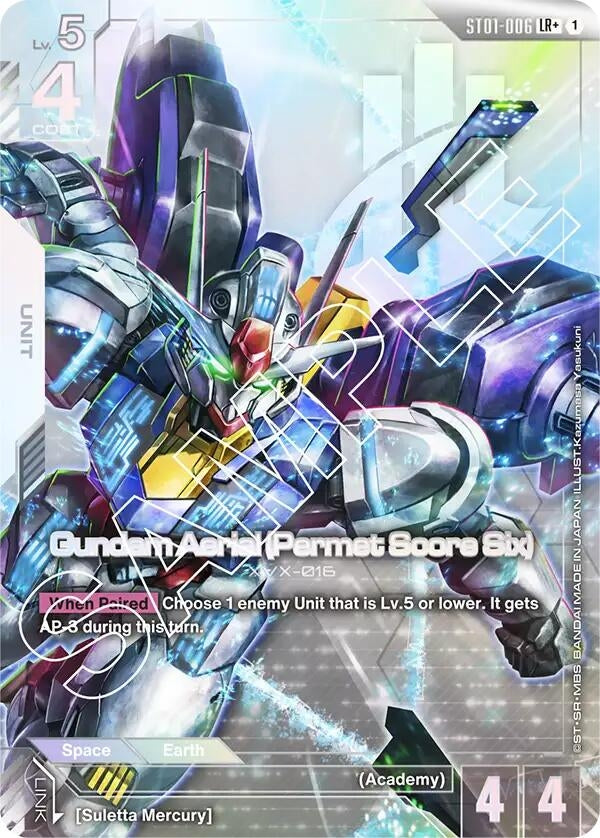 Image for Gundam Aerial (Permet Score Six) (LR+) (ST01-006) (ST01) - Gundam Card Game