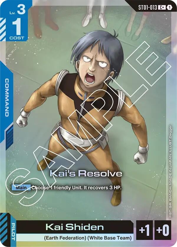 Image for Kai's Resolve (C+) (ST01-013) (ST01) - Gundam Card Game