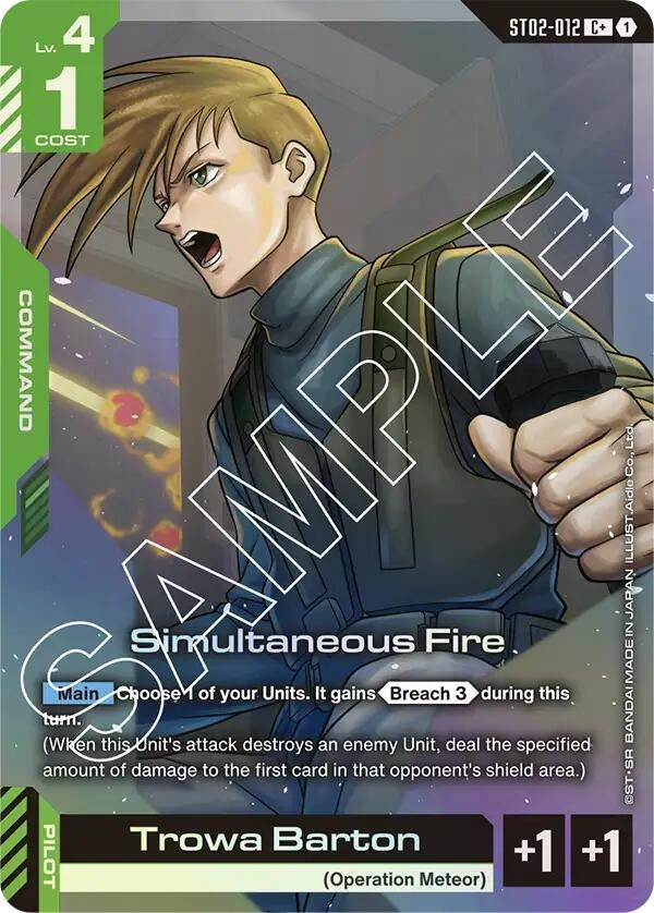 Image for Simultaneous Fire (C+) (ST02-012) (ST02) - Gundam Card Game