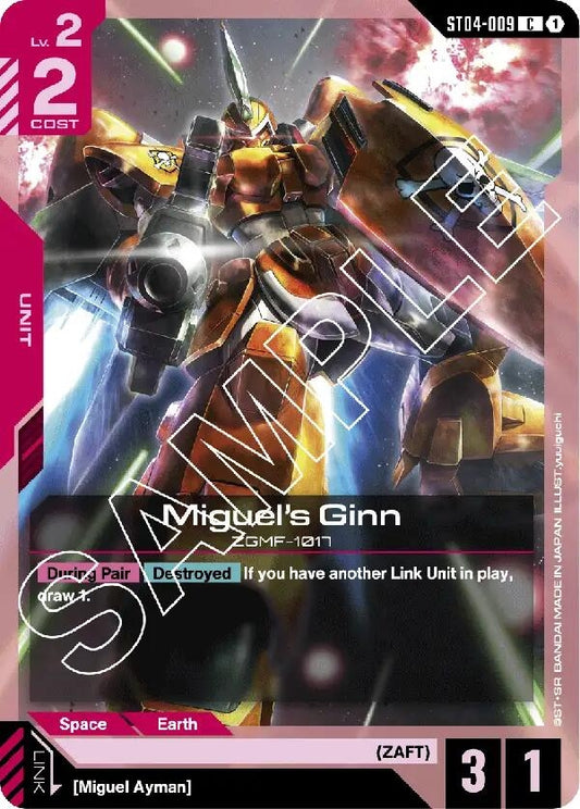 Image for Miguel's Ginn (ST04-009) (ST04) - Gundam Card Game