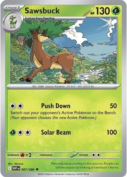Image for Sawsbuck (007/086) (WHT) - Pokemon
