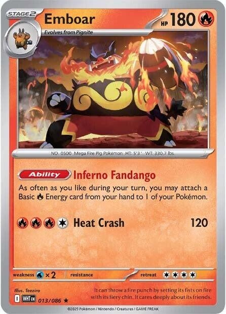 Image for Emboar (013/086) (WHT) - Pokemon