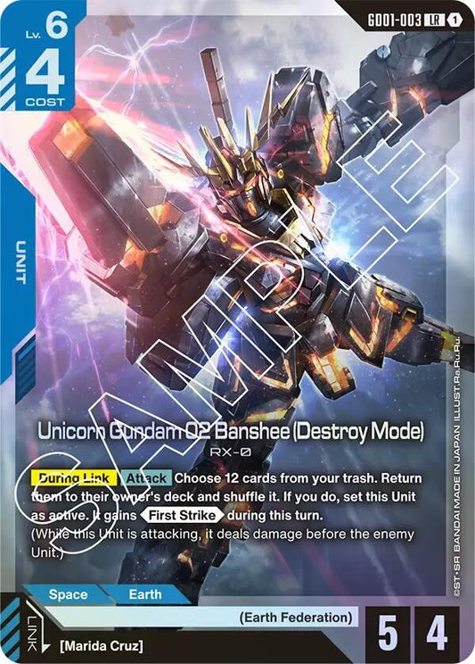 Image for Unicorn Gundam 02 Banshee (Destroy Mode) (GD01-003) (GD01) - Gundam Card Game