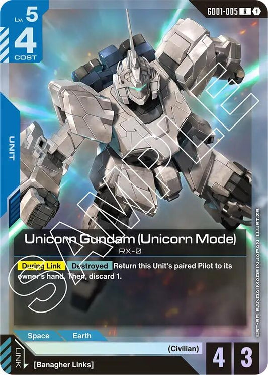 Image for Unicorn Gundam (Unicorn Mode) (GD01-005) (GD01) - Gundam Card Game