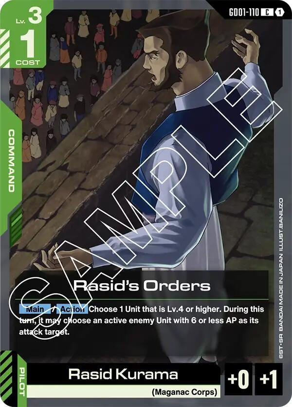 Image for Rasid's Orders (GD01-110) (GD01) - Gundam Card Game