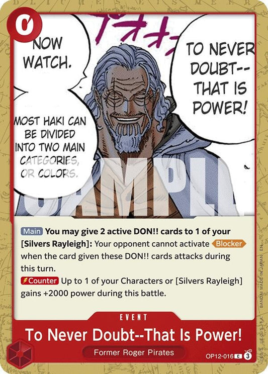 Image for To Never Doubt--That Is Power! (OP12-016) (OP12) - One Piece Card Game
