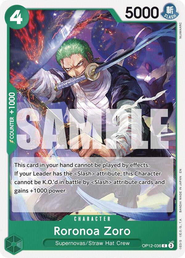 Image for Roronoa Zoro (036) (OP12-036) (OP12) - One Piece Card Game