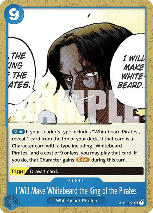 Image for I Will Make Whitebeard the King of the Pirates (OP12-058) (OP12) - One Piece Card Game