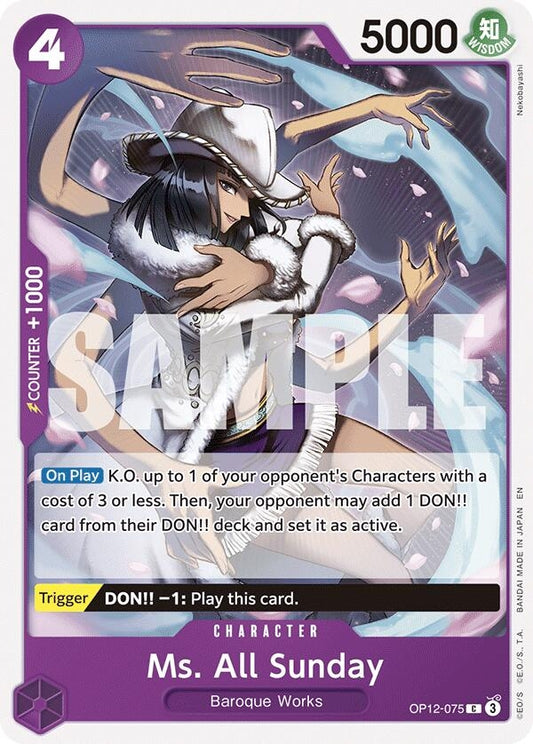 Image for Ms. All Sunday (OP12-075) (OP12) - One Piece Card Game