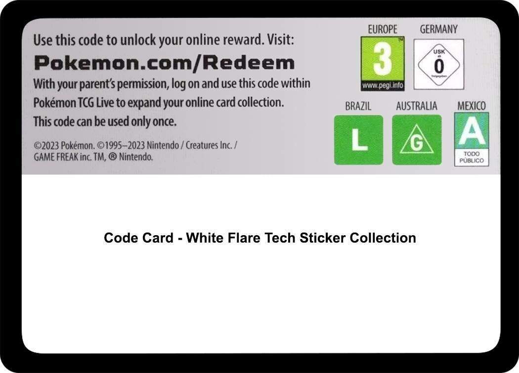 Image for Code Card - White Flare Tech Sticker Collection (WHT) - Pokemon