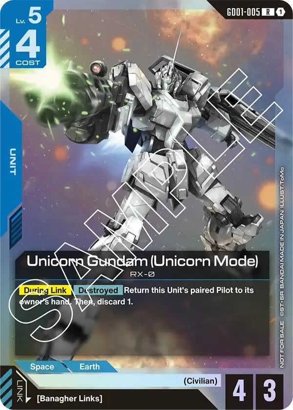 Image for Unicorn Gundam (Unicorn Mode) (Launch Event) (GD01-005) (GCG-PR) - Gundam Card Game