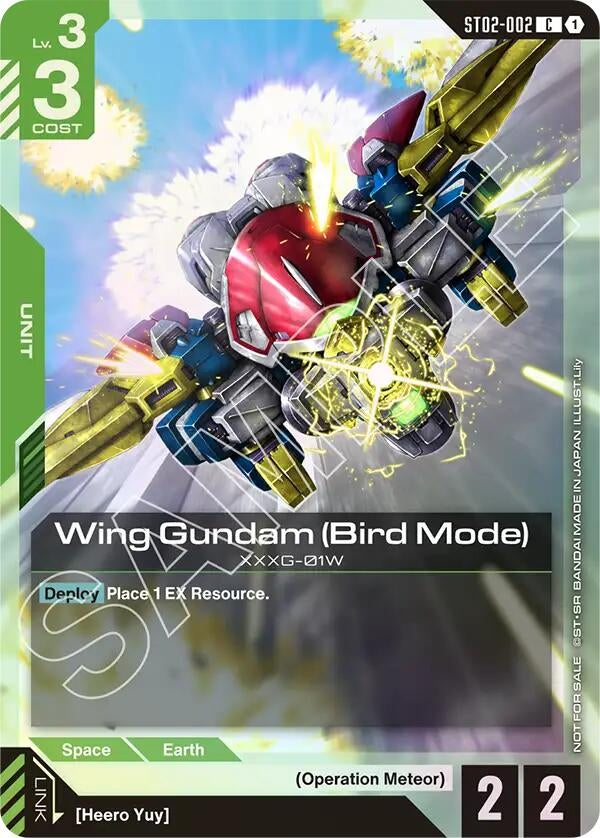 Image for Wing Gundam (Bird Mode) (Store Tournament Participant Pack 01) (ST02-002) (GCG-PR) - Gundam Card Game