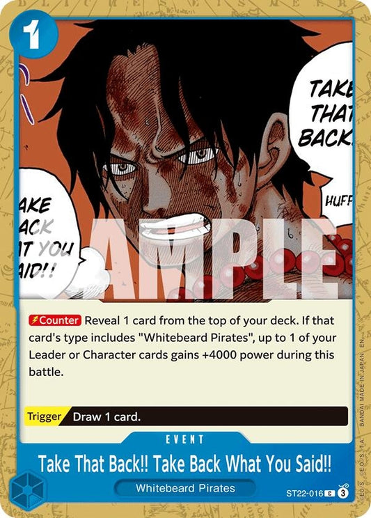 Image for Take That Back!! Take Back What You Said!! (ST22-016) (ST-22) - One Piece Card Game