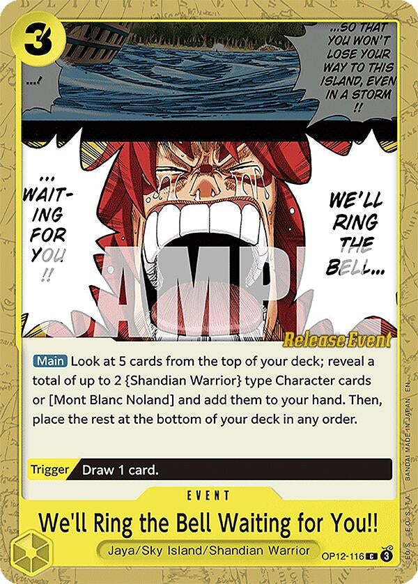 Image for We'll Ring the Bell Waiting for You!! (OP12-116) (OP12 RE) - One Piece Card Game