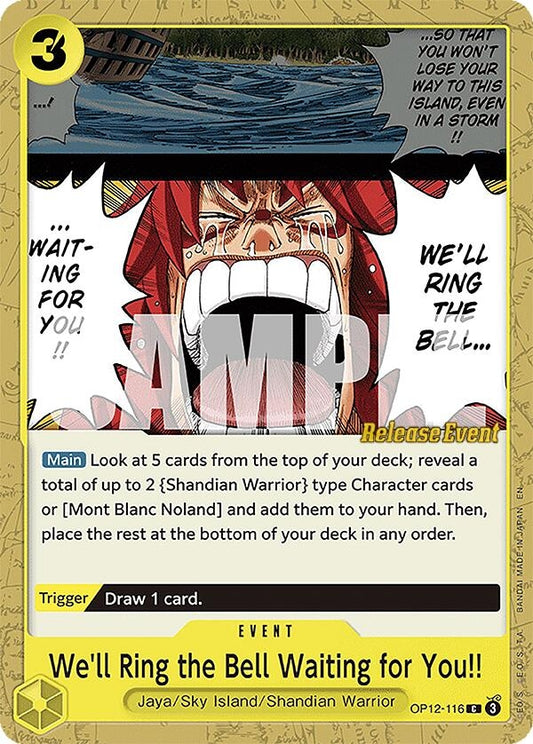 Image for We'll Ring the Bell Waiting for You!! (OP12-116) (OP12 RE) - One Piece Card Game