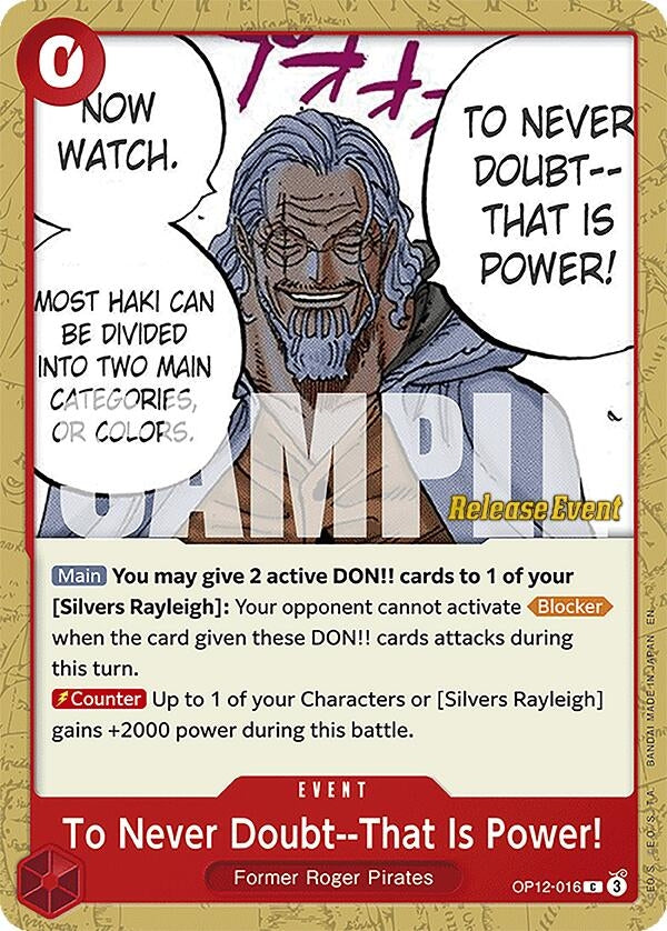 Image for To Never Doubt--That Is Power! (OP12-016) (OP12 RE) - One Piece Card Game