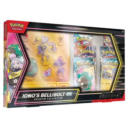 Pokémon TCG: Iono’s Bellibolt ex Premium Collection (1 full-art foil promo card, 6 booster packs & acrylic standees)